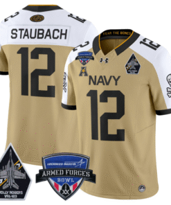 Roger Staubach Jersey #12 Navy Midshipmen 2025 Armed Forces Bowl Stitched Football