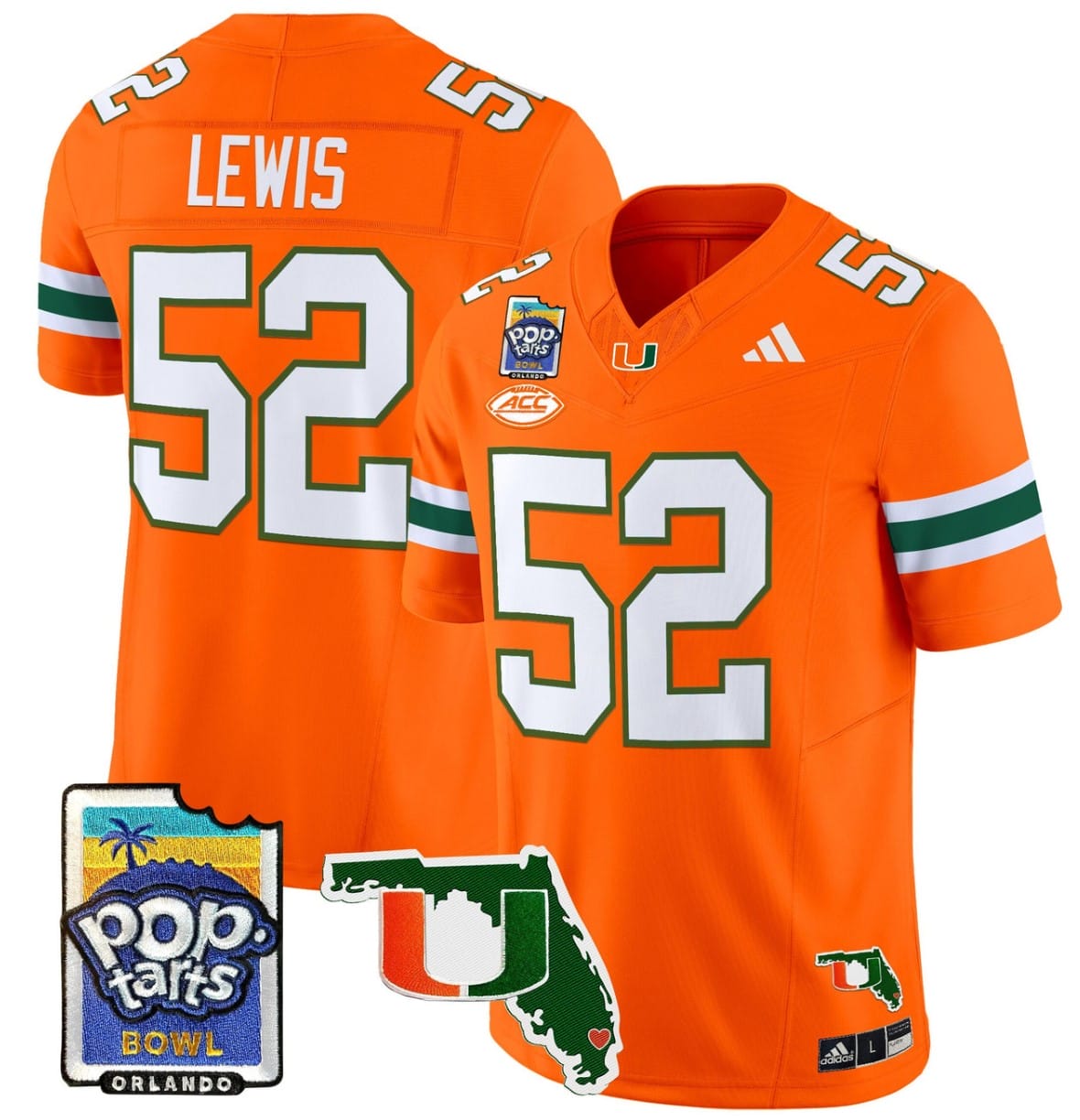 Ray Lewis Jersey #52 Miami Hurricanes 2025 PopTarts Bowl Patch Stitched Football 3 Ray Lewis Jersey #52 Miami Hurricanes 2025 PopTarts Bowl Patch Stitched Football - Image 3