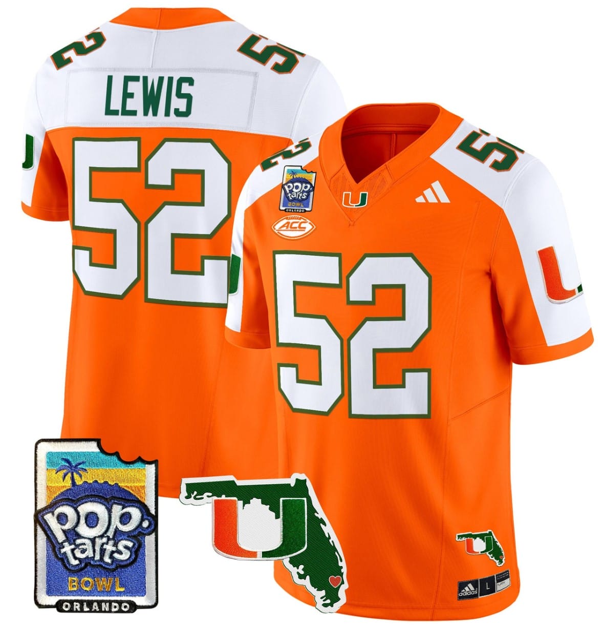 Ray Lewis Jersey #52 Miami Hurricanes 2025 PopTarts Bowl Patch Stitched Football 4 Ray Lewis Jersey #52 Miami Hurricanes 2025 PopTarts Bowl Patch Stitched Football - Image 4