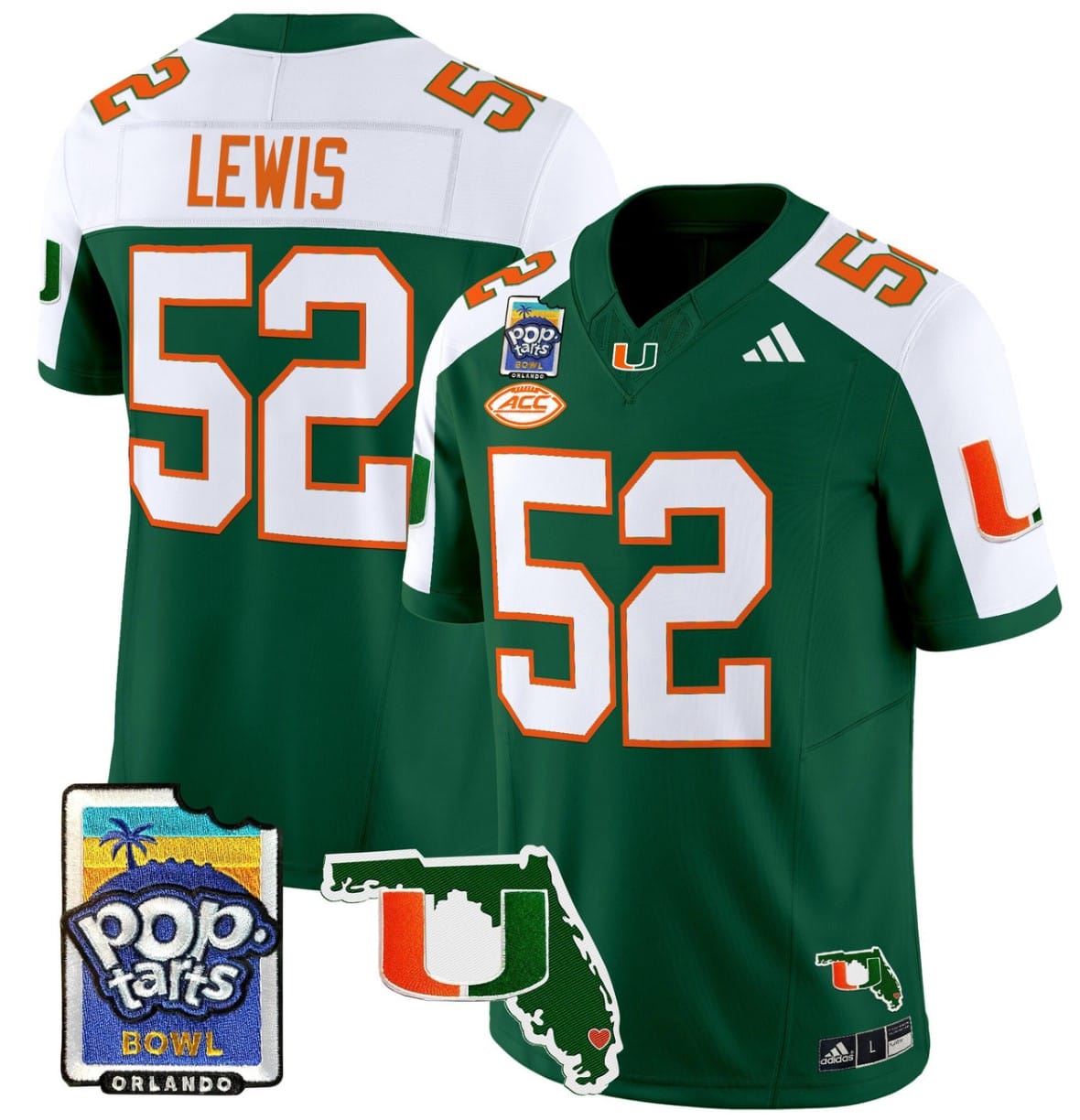 Ray Lewis Jersey #52 Miami Hurricanes 2025 PopTarts Bowl Patch Stitched Football 2 Ray Lewis Jersey #52 Miami Hurricanes 2025 PopTarts Bowl Patch Stitched Football - Image 2