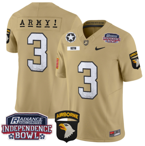 Rotm Jersey #3 Army Black Knights Independence Bowl Patch Stitched Football - Image 3