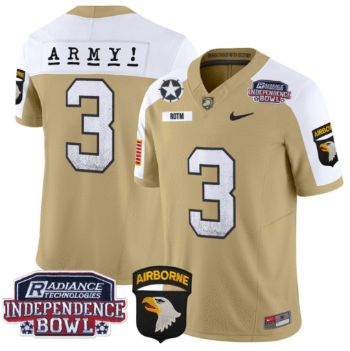 Rotm Jersey #3 Army Black Knights Independence Bowl Patch Stitched Football - Image 4