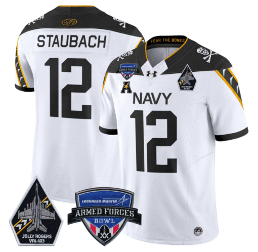 Roger Staubach Jersey #12 Navy Midshipmen 2025 Armed Forces Bowl Stitched Football - Image 5