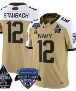 Roger Staubach Jersey #12 Navy Midshipmen 2025 Armed Forces Bowl Patch Stitched Football