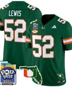 Ray Lewis Jersey #52 Miami Hurricanes 2025 PopTarts Bowl Patch Stitched Football 10 RXJROPJ