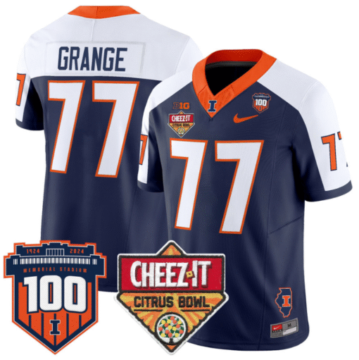 Red Grange Jersey #77 Illinois Fighting 2025 Cheez-It Citrus Bowl Stitched Football