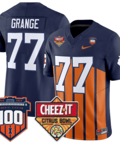 Alternative view of Red Grange Jersey #77 Illinois Fighting 2025 Cheez-It Citrus Bowl Stitched Football