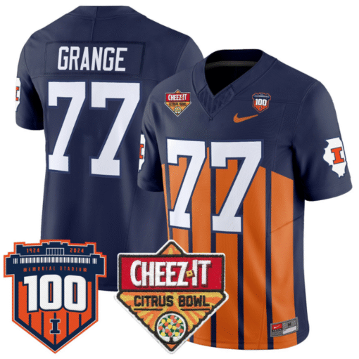 Red Grange Jersey #77 Illinois Fighting 2025 Cheez-It Citrus Bowl Stitched Football - Image 2