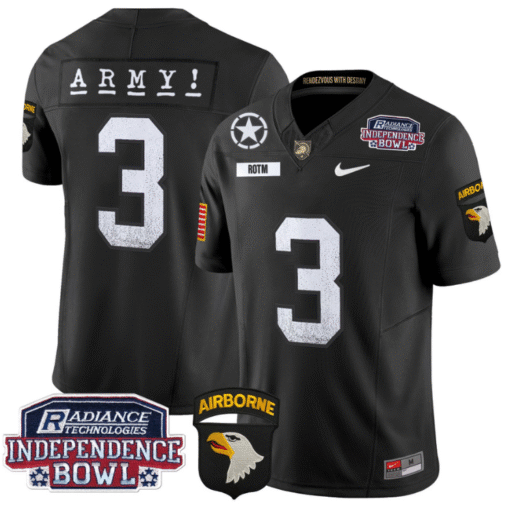 Rotm Jersey #3 Army Black Knights Independence Bowl Patch Stitched Football - Image 5
