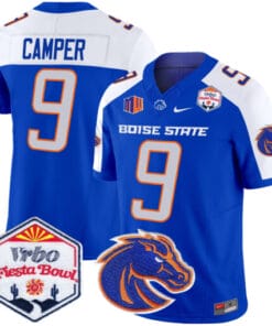Cameron Camper Jersey #9 Boise State Broncos 2025 Fiesta Bowl Patch Stitched Football 8 Royal 1