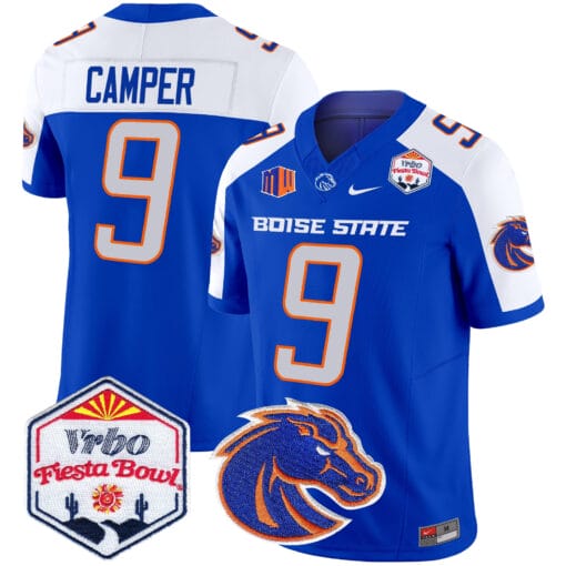 Cameron Camper Jersey #9 Boise State Broncos 2025 Fiesta Bowl Patch Stitched Football 3 Cameron Camper Jersey #9 Boise State Broncos 2025 Fiesta Bowl Patch Stitched Football - Image 3