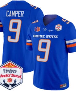 Cameron Camper Jersey #9 Boise State Broncos 2025 Fiesta Bowl Patch Stitched Football 9 Royal Alternate 1