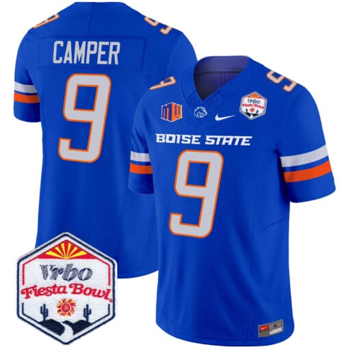 Cameron Camper Jersey #9 Boise State Broncos 2025 Fiesta Bowl Patch Stitched Football 4 Cameron Camper Jersey #9 Boise State Broncos 2025 Fiesta Bowl Patch Stitched Football - Image 4