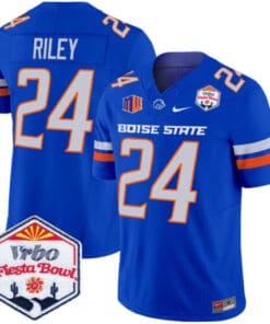 Dylan Riley Jersey #24 Boise State Broncos 2025 Fiesta Bowl Patch Vapor Stitched Football 9 Royal Alternate 3