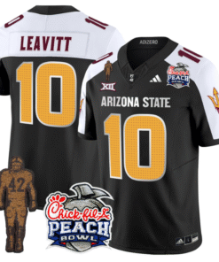 Sam Leavitt Jersey #10 Arizona State Peach Bowl Patch Stitched Football