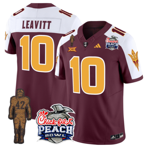 Sam Leavitt Jersey #10 Arizona State Peach Bowl Patch Stitched Football - Image 6
