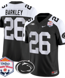 Saquon Barkley Jersey #26 Penn State 2024 Fiesta Bowl Patch Stitched Football