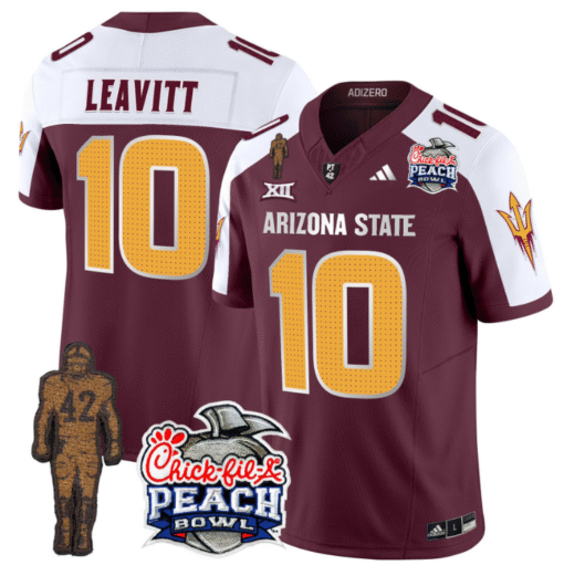 Sam Leavitt Jersey #10 Arizona State Peach Bowl Patch Stitched Football - Image 12