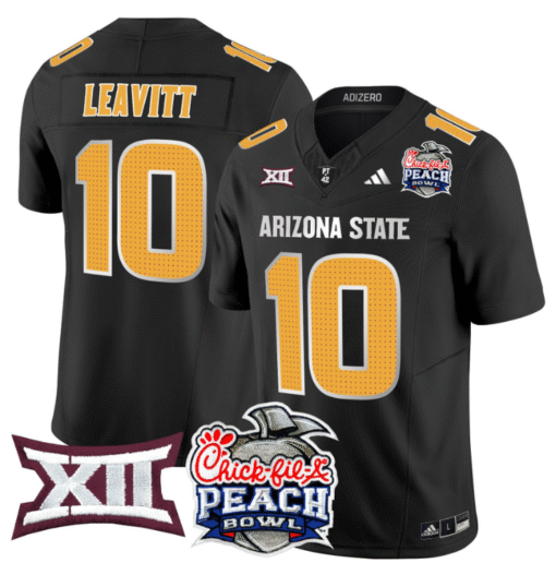 Sam Leavitt Jersey #10 Arizona State Sun Devils 2025 Peach Bowl Stitched Football - Image 6