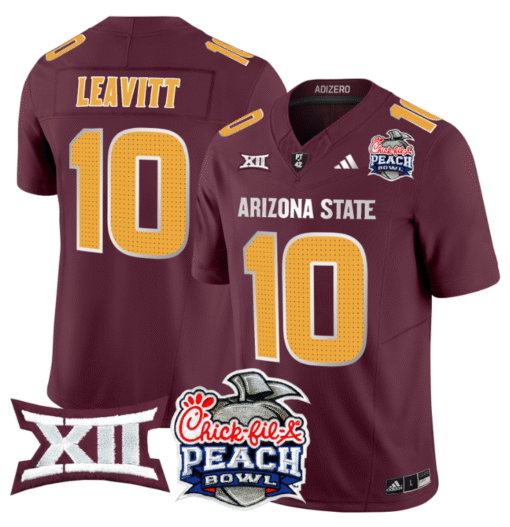 Sam Leavitt Jersey #10 Arizona State Sun Devils 2025 Peach Bowl Stitched Football - Image 2