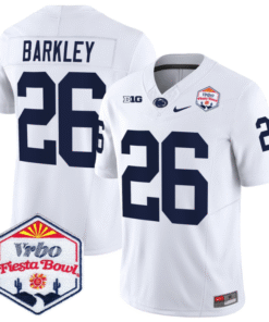 Alternative view of Saquon Barkley Jersey #26 Penn State 2024 Fiesta Bowl Patch Stitched Football