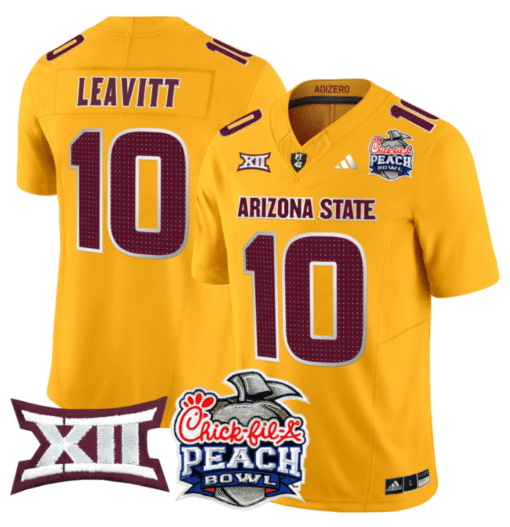 Sam Leavitt Jersey #10 Arizona State Sun Devils 2025 Peach Bowl Stitched Football - Image 4