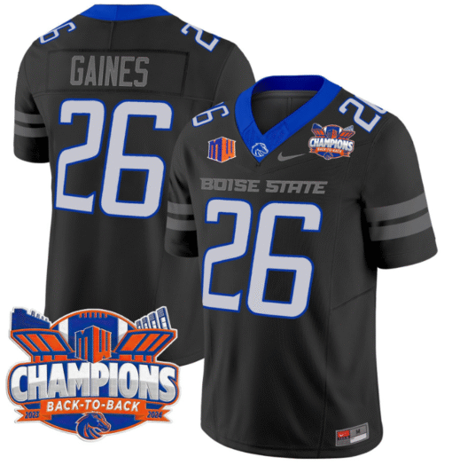 Sire Gaines Jersey #26 Boise State Broncos Back To Back Champions Stitched Football