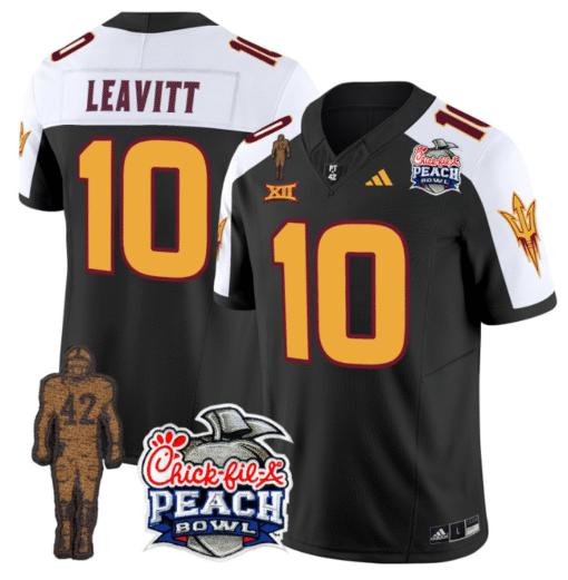 Sam Leavitt Jersey #10 Arizona State Peach Bowl Patch Stitched Football - Image 3