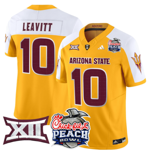 Sam Leavitt Jersey #10 Arizona State Sun Devils 2025 Peach Bowl Stitched Football - Image 5