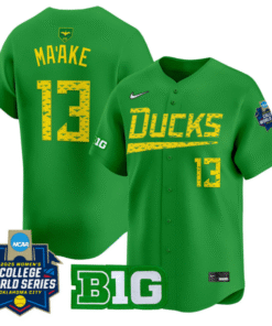Stefini Ma'ake Jersey #13 Oregon Ducks Softball 2025 World Series Stitched Baseball 7 Stefini Maake Jersey 13 Oregon Ducks Softball 2025 World Series Stitched Green