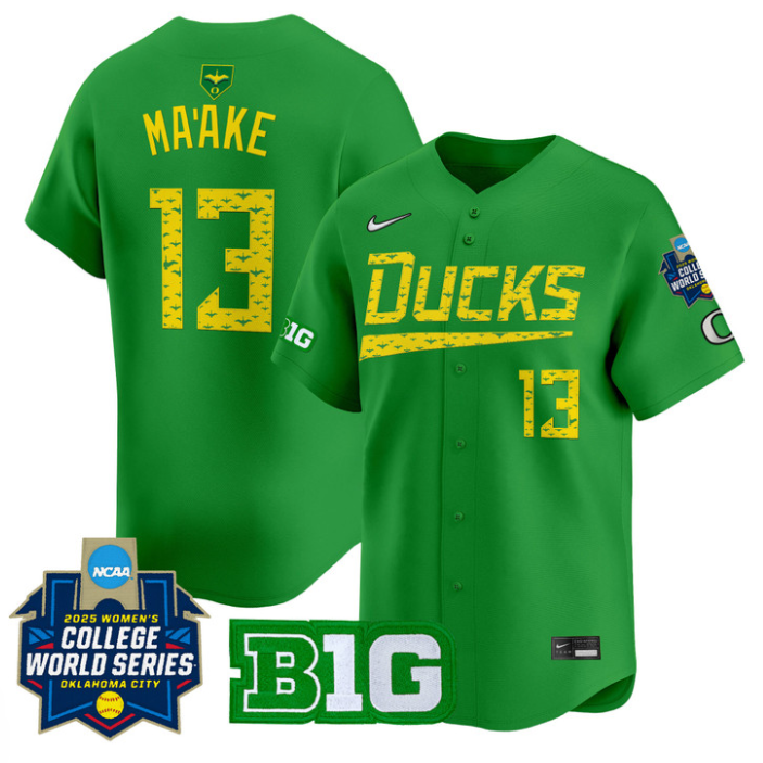 Stefini Ma'ake Jersey #13 Oregon Ducks Softball 2025 World Series Stitched Baseball 4 Stefini Ma'ake Jersey #13 Oregon Ducks Softball 2025 World Series Stitched Baseball - Image 4