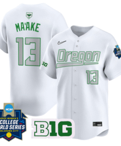 Stefini Ma'ake Jersey #13 Oregon Ducks Softball 2025 World Series Stitched Baseball 6 Stefini Maake Jersey 13 Oregon Ducks Softball 2025 World Series Stitched White