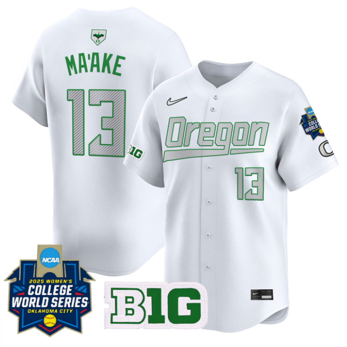 Stefini Ma'ake Jersey #13 Oregon Ducks Softball 2025 World Series Stitched Baseball 3 Stefini Ma'ake Jersey #13 Oregon Ducks Softball 2025 World Series Stitched Baseball - Image 3