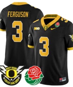Terrance Ferguson Jersey #3 Oregon Ducks 2024 Mighty Rose Bowl Patch Stitched Football