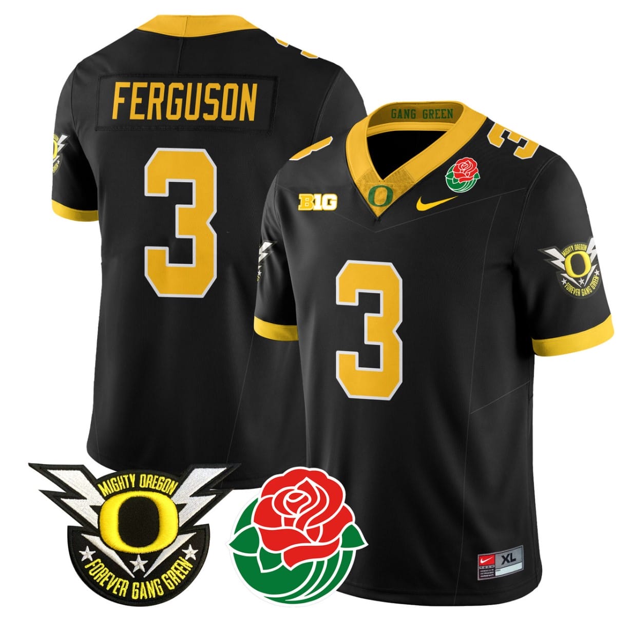 Terrance Ferguson Jersey #3 Oregon Ducks 2024 Mighty Rose Bowl Patch Stitched Football 1 Terrance Ferguson Jersey #3 Oregon Ducks 2024 Mighty Rose Bowl Patch Stitched Football