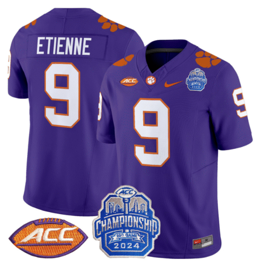 Travis Etienne Jersey #9 Clemson Tigers 2024 ACC Championship Patch Stitched Football - Image 3