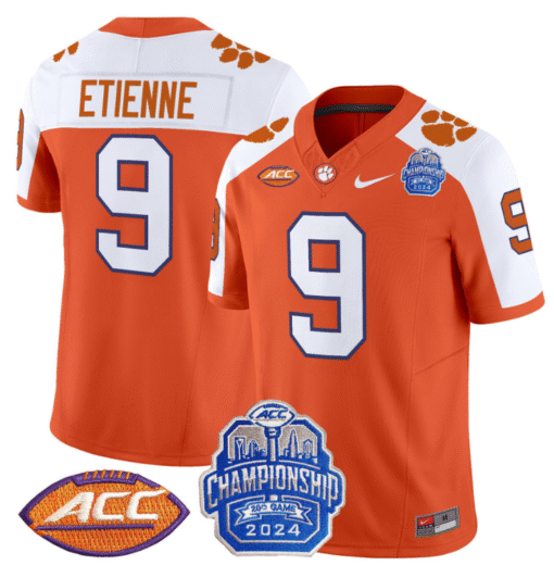 Travis Etienne Jersey #9 Clemson Tigers 2024 ACC Championship Patch Stitched Football - Image 5