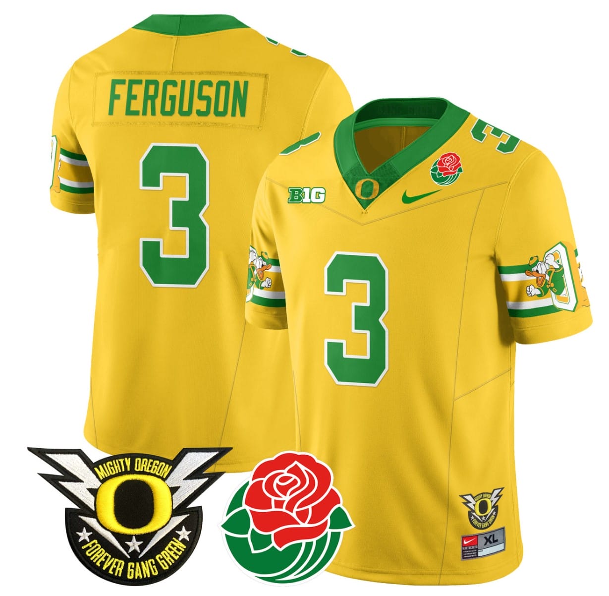 Terrance Ferguson Jersey #3 Oregon Ducks 2024 Mighty Rose Bowl Patch Stitched Football 6 Terrance Ferguson Jersey #3 Oregon Ducks 2024 Mighty Rose Bowl Patch Stitched Football - Image 6