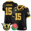 Tez Johnson Jersey #15 Oregon Ducks 2024 Mighty Rose Bowl Patch Stitched Football