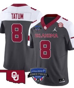 Taylor Tatum Jersey #8 Oklahoma Sooners 2025 Armed Forces Bowl Patch Stitched Football 8 T6B88ZW