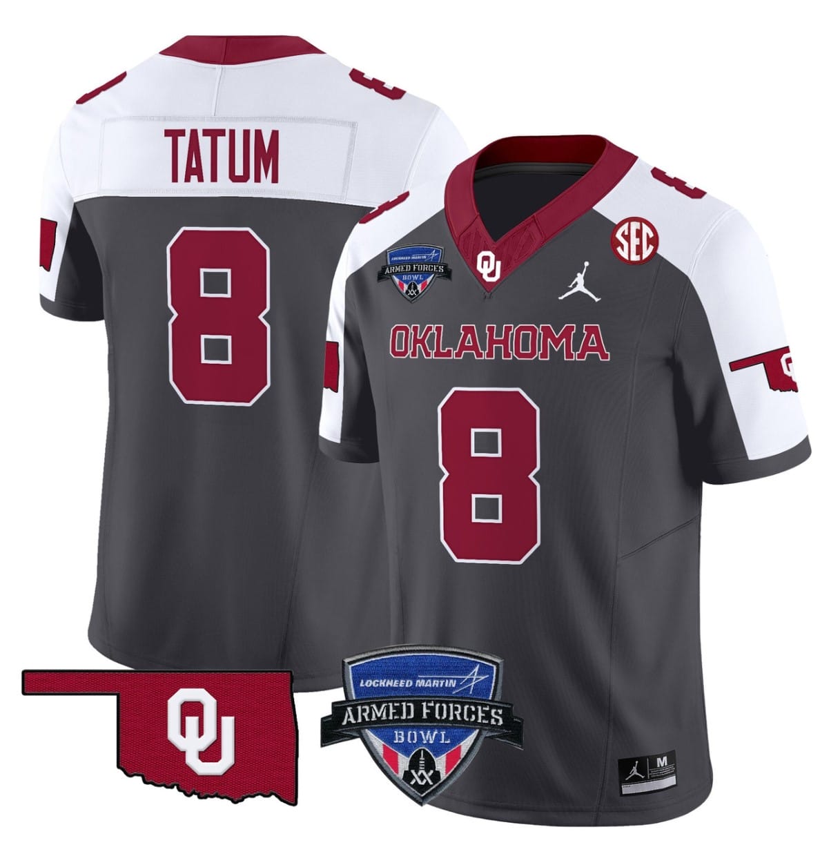 Taylor Tatum Jersey #8 Oklahoma Sooners 2025 Armed Forces Bowl Patch Stitched Football 3 Taylor Tatum Jersey #8 Oklahoma Sooners 2025 Armed Forces Bowl Patch Stitched Football - Image 3