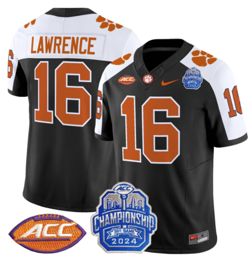 Trevor Lawrence Jersey #16 Clemson Tigers 2024 ACC Championship Patch Stitched Football