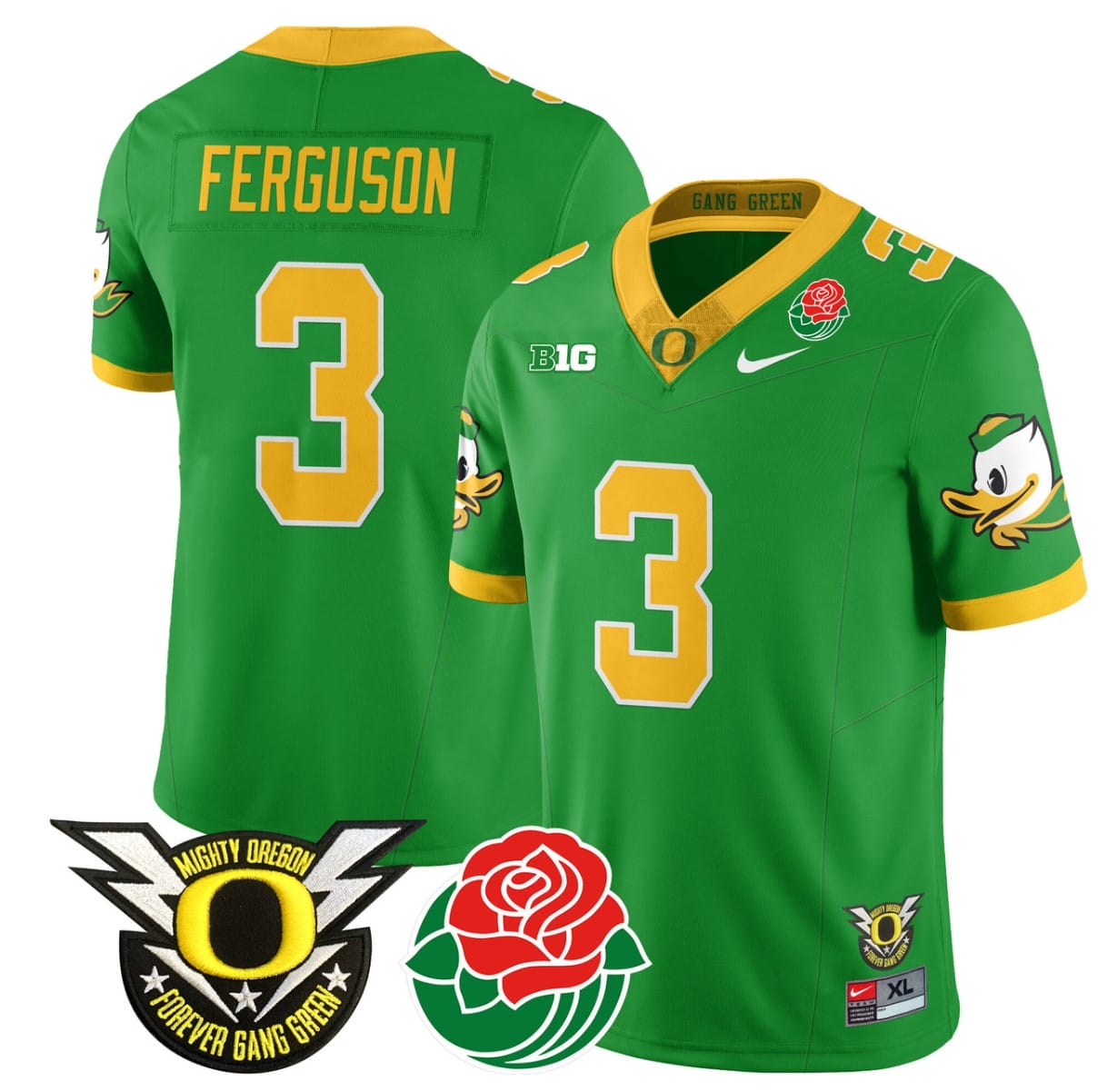 Terrance Ferguson Jersey #3 Oregon Ducks 2024 Mighty Rose Bowl Patch Stitched Football 4 Terrance Ferguson Jersey #3 Oregon Ducks 2024 Mighty Rose Bowl Patch Stitched Football - Image 4