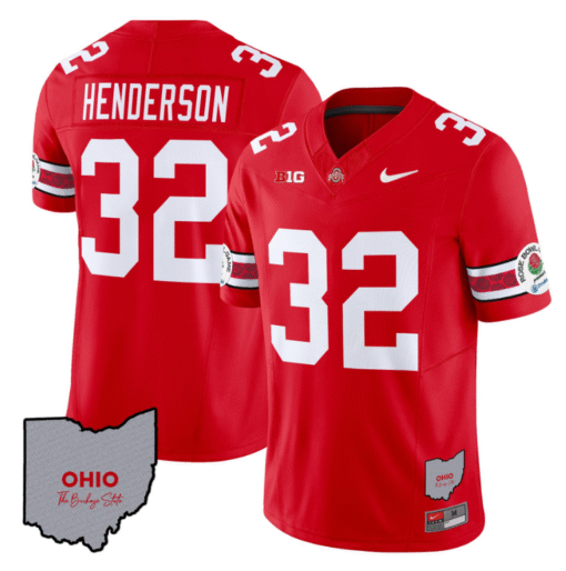 Treveyon Henderson Jersey #32 Ohio State Rose Bowl Stitched Football - Image 3