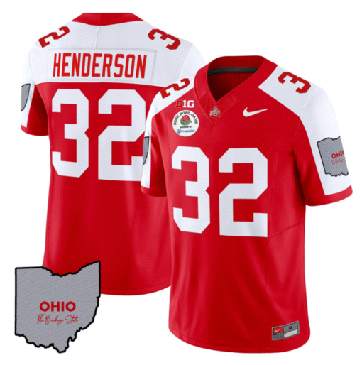 Treveyon Henderson Jersey #32 Ohio State Rose Bowl Stitched Football - Image 4