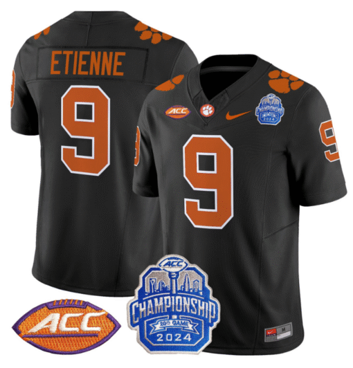 Travis Etienne Jersey #9 Clemson Tigers 2024 ACC Championship Patch Stitched Football - Image 6