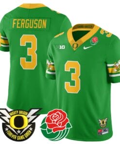Terrance Ferguson Jersey #3 Oregon Ducks 2024 Mighty Rose Bowl Patch Stitched Football 19 TFSRT57