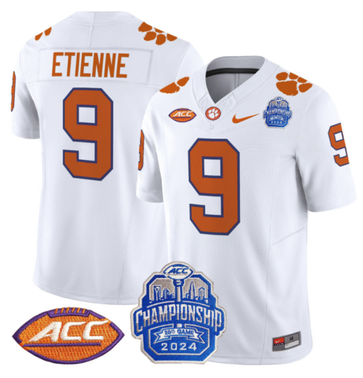 Travis Etienne Jersey #9 Clemson Tigers 2024 ACC Championship Patch Stitched Football - Image 2