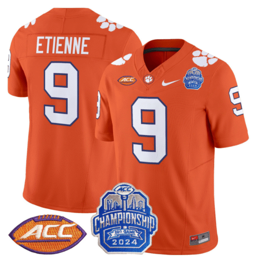 Travis Etienne Jersey #9 Clemson Tigers 2024 ACC Championship Patch Stitched Football - Image 4