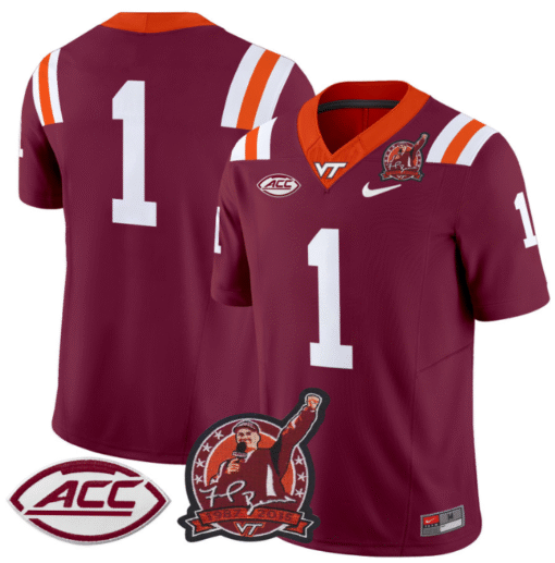 The Team Jersey #1 Virginia Tech Hokies Coach Frank Beamer Stitched Football - Image 5